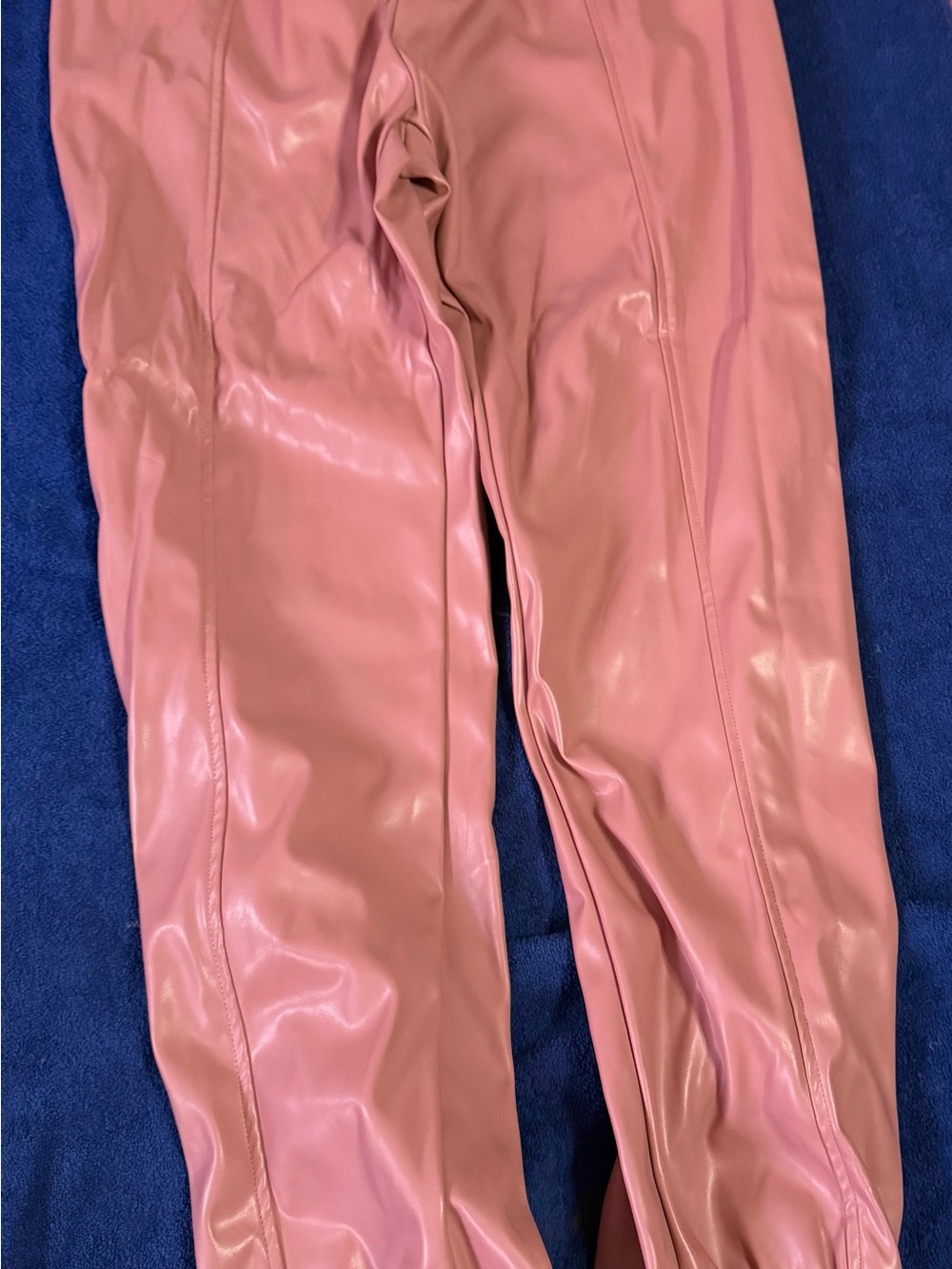 SHEIN Pink Faux Leather Track Pants